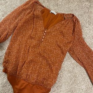 Chiffon sheer bodysuit